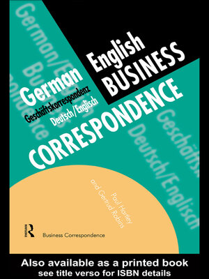 cover image of German/English Business Correspondence